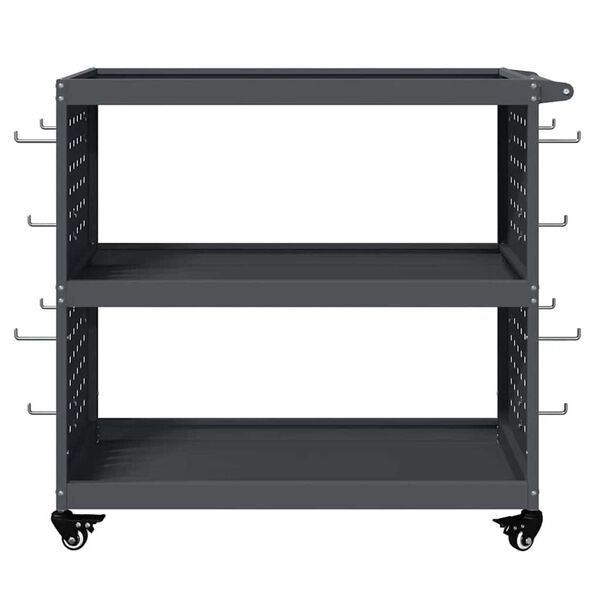 vidaXL Καρότσι εργαλείων με ράφι Ανθρακί 75 x 35 x 73 εκ. Κρύα χάλυβας