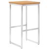 vidaXL Σκαμπό Μπαρ 2 τεμ. από Μασίφ Ξύλο Teak/Ανοξείδωτο Ατσάλι