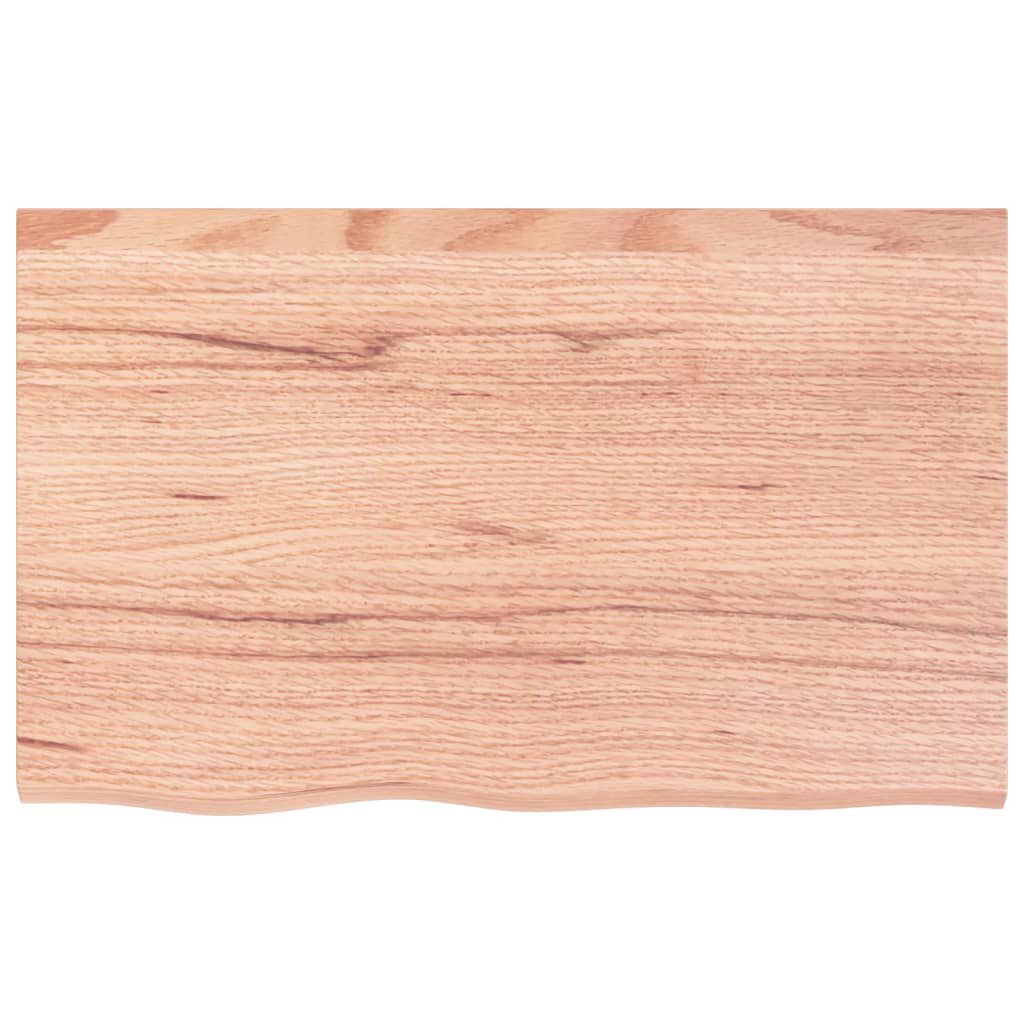 vidaXL Επιφ Τραπεζιού Αν Καφέ 80x50x(2-6)εκ. Επεξ. Μασίφ Ξύλο Δρυός