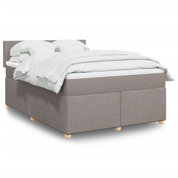 vidaXL &Kappa;&rho;&epsilon;&beta;ά&tau;&iota; Boxspring &mu;&epsilon; &Sigma;&tau;&rho;ώ&mu;&alpha; Taupe 140x200 &epsilon;&kappa;. &Upsilon;&phi;&alpha;&sigma;&mu;ά&tau;&iota;&nu;&omicron;
