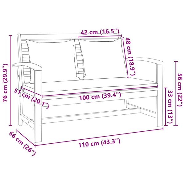 vidaXL Σετ Καναπέ Κήπου 2 pcs Καστανό Μασίφ ξύλο teak