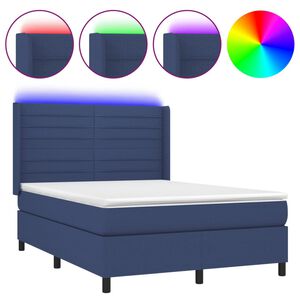 vidaXL &Kappa;&rho;&epsilon;&beta;ά&tau;&iota; Boxspring &mu;&epsilon; &Sigma;&tau;&rho;ώ&mu;&alpha; & LED &Mu;&pi;&lambda;&epsilon; 140x200 &epsilon;&kappa;. &Upsilon;&phi;&alpha;&sigma;&mu;ά&tau;&iota;&nu;&omicron;