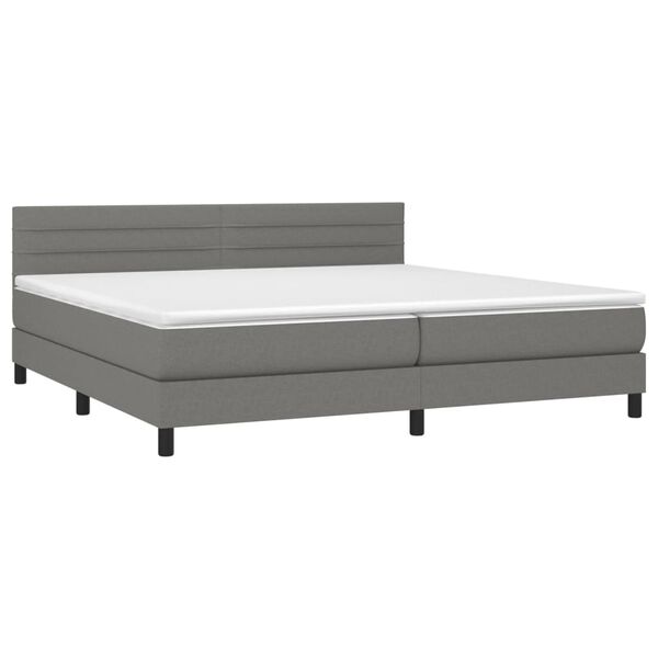 vidaXL &Kappa;&rho;&epsilon;&beta;ά&tau;&iota; Boxspring &mu;&epsilon; &Sigma;&tau;&rho;ώ&mu;&alpha; & LED &Sigma;&kappa;.&Gamma;&kappa;&rho;&iota; 200x200&epsilon;&kappa;. &Upsilon;&phi;&alpha;&sigma;&mu;ά&tau;&iota;&nu;&omicron;