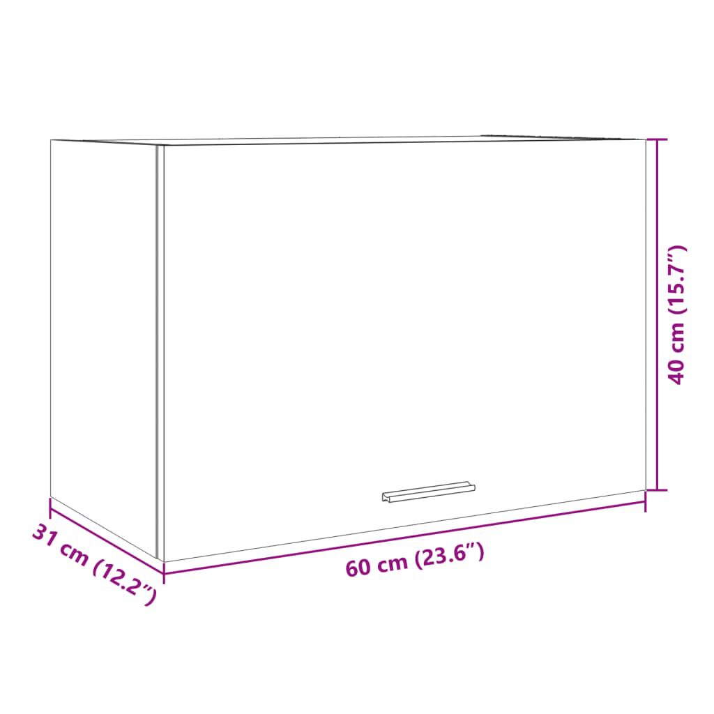 vidaXL Ντουλάπι Κρεμαστό Lyon Sonoma Δρυς 60 x 31 x 40εκ. από