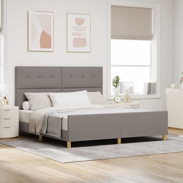 vidaXL &Sigma;&kappa;&epsilon;&lambda;&epsilon;&tau;ό&sigmaf; &Kappa;&rho;&epsilon;&beta;&alpha;&tau;&iota;&omicron;ύ &mu;&epsilon; &kappa;&epsilon;&phi;&alpha;&lambda;ά&rho;&iota; Taupe 180 x 200 cm ύ&phi;&alpha;&sigma;&mu;&alpha;