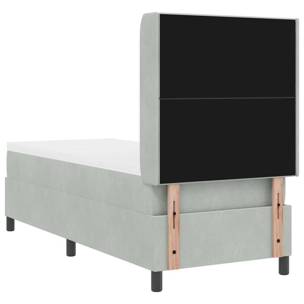 vidaXL Κρεβάτι Box Spring LED με Στρώμα Ανοιχτό γκρι 80 x 200 cm
