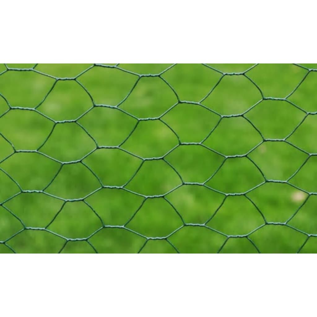 vidaXL Συρματόπλεγμα Κοτετσόσυρμα Πράσινο 25x0,5μ Επικάλυψη PVC