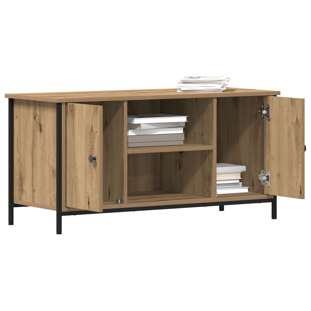vidaXL Επιπλο τηλεόρασης Artisan Oak 100x40x50 εκ. Επεξεργασμένο ξύλο και χάλυβας