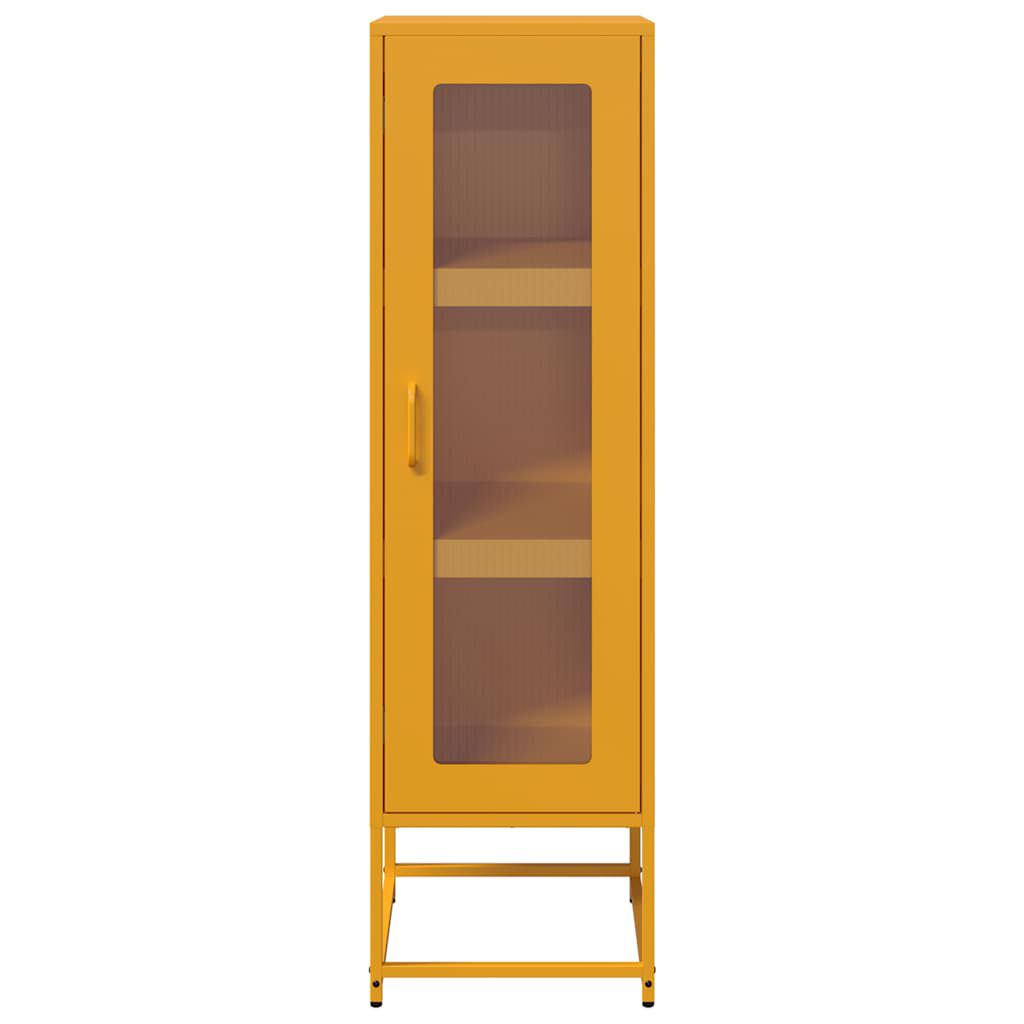 vidaXL Highboard Μουστάρδα κίτρινη 36x39x123 cm χάλυβα ψυχρής έλασης