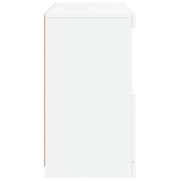 vidaXL Μπουφές με Φώτα LED Λευκός 60 x 37 x 67 εκ.