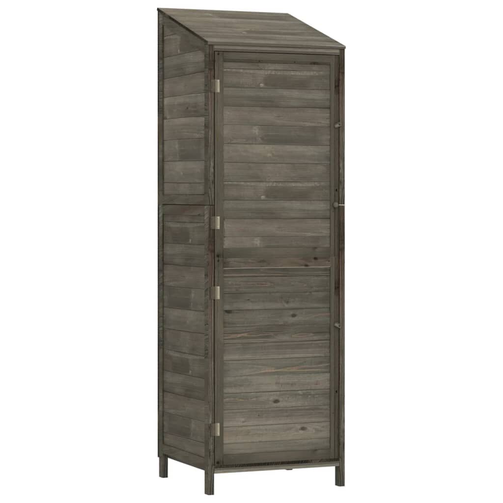 vidaXL Αποθήκη Κήπου Ανθράκι 55 x 52 x 174,5 εκ. από Μασίφ Ξύλο Ελάτης
