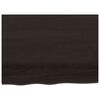 vidaXL Επιφάνεια Τραπεζιού Σκούρο Καφέ 80x60x(2-4)εκ Επεξ. Μασίφ Δρυς
