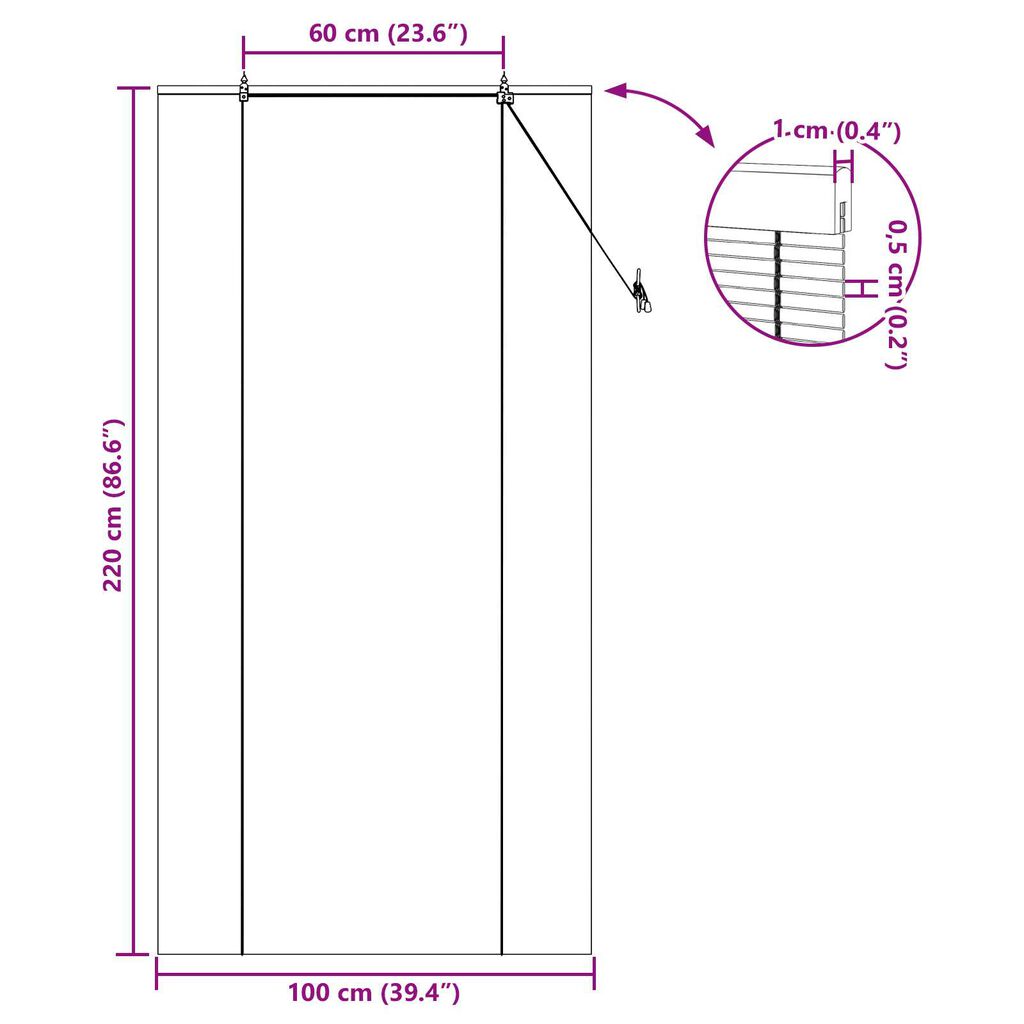 vidaXL Ρολά και Σκίες Παραθύρων Κίτρινο 100 x 220 cm Μπαμπού