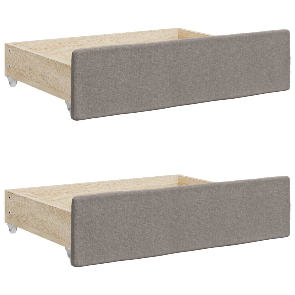 vidaXL Καναπές Κρεβάτι Συρόμενος Taupe 90x200 εκ. Ύφασμα & Συρτάρια