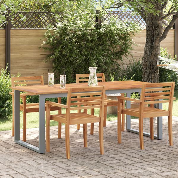 vidaXL Τραπέζι Κήπου Με Πόδια σε Σχήμα U 200x90x75 εκ. Μασίφ Ακακία