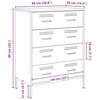vidaXL Μπουφές Λευκός 68x39x89 εκ. από Ατσάλι