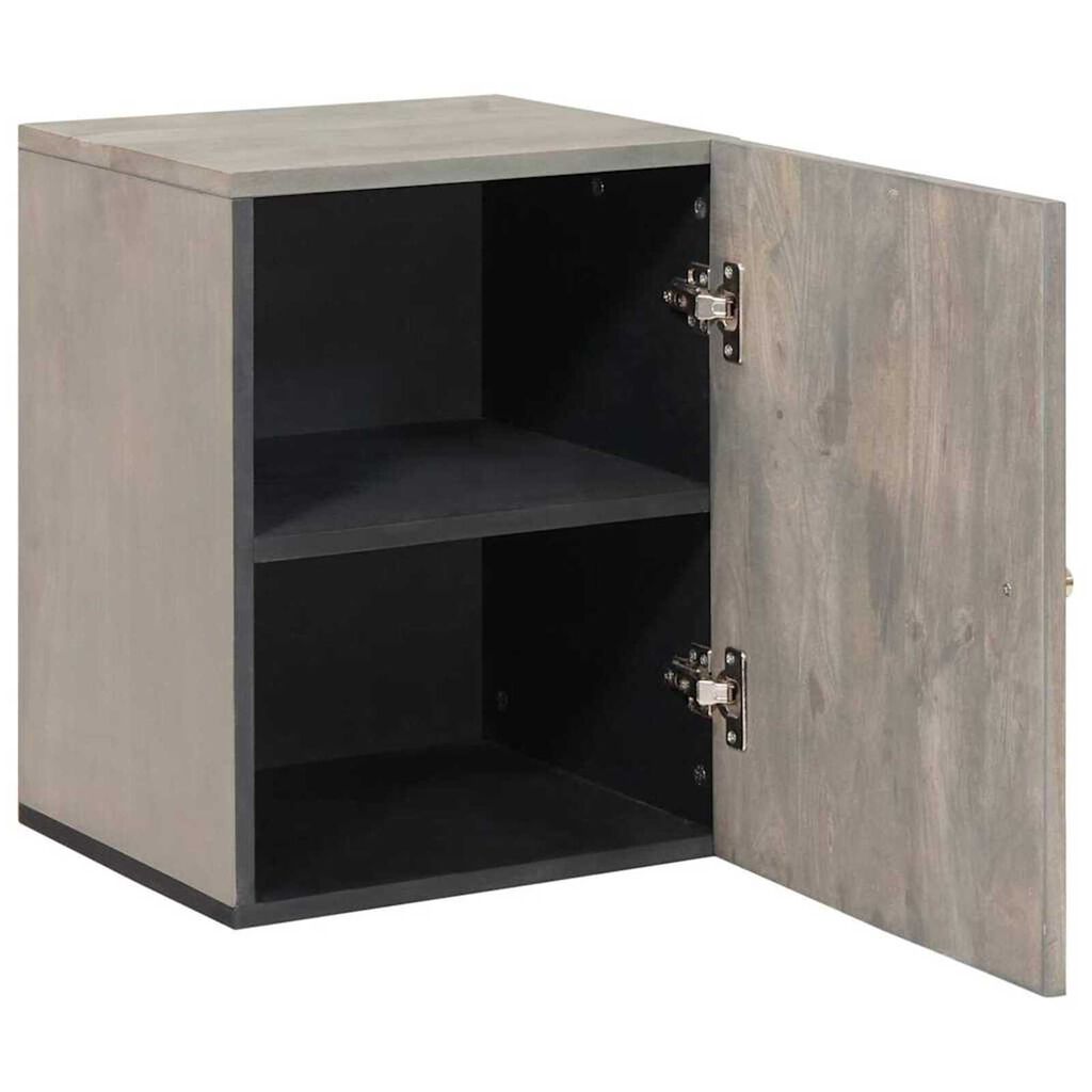 vidaXL Ντουλάπα τοίχου μπάνιου Γκρι 38 x 33 x 48 εκ Μασίφ ξύλο μάνγκο