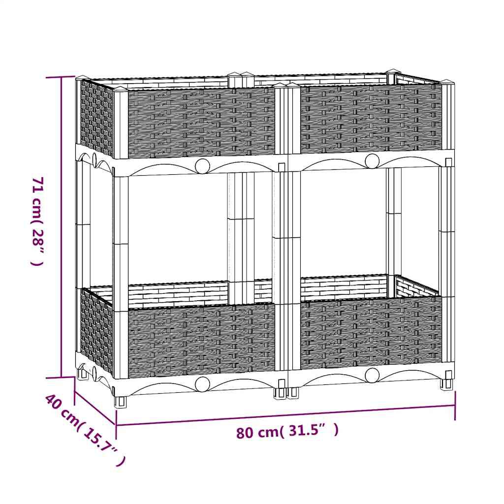 vidaXL Ζαρντινιέρα 80 x 40 x 71 εκ. από Πολυπροπυλένιο