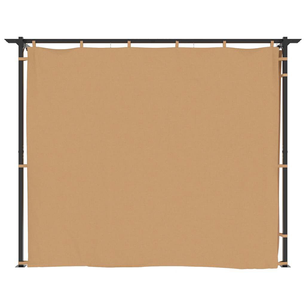 vidaXL Κιόσκι με Κουρτίνες Taupe 3 x 3 μ. Ατσάλινο