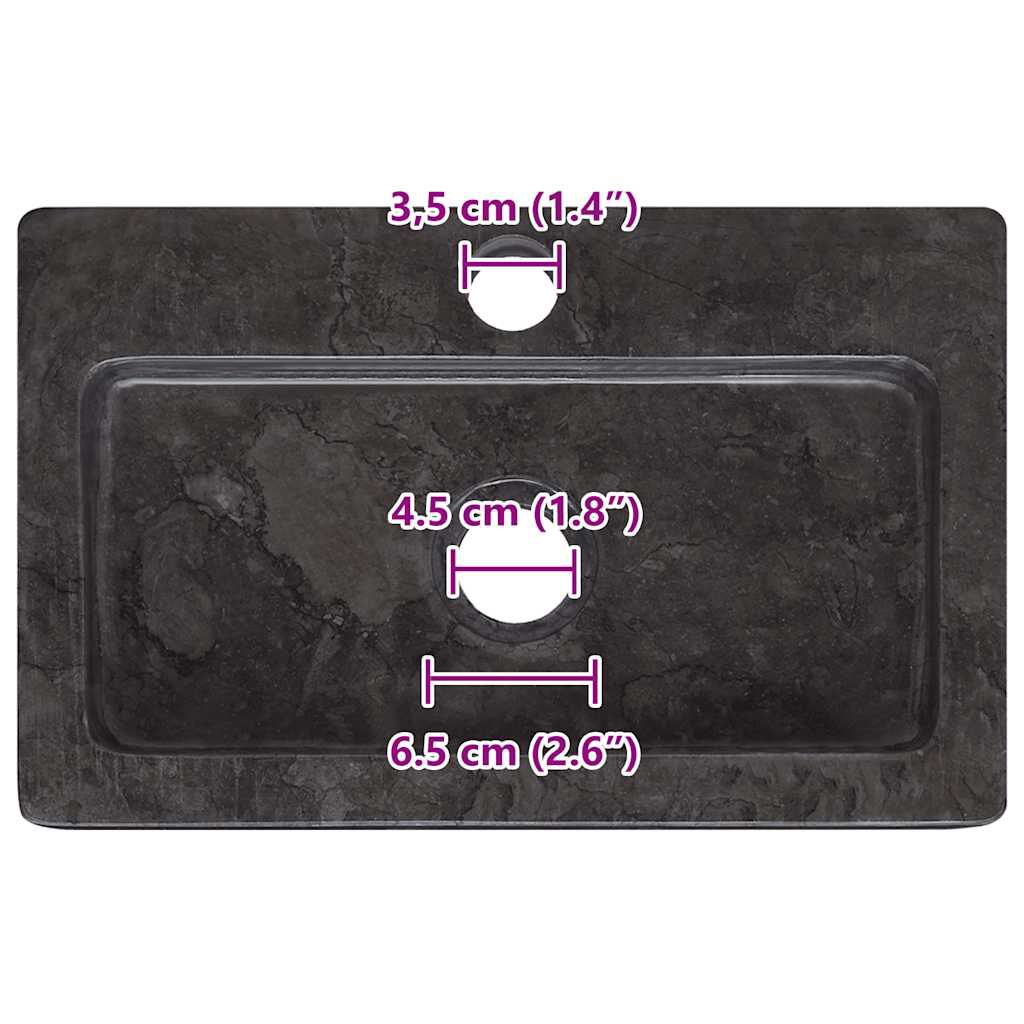 vidaXL Νιπτήρας Επιτοίχιος Μαύρος 38 x 24 x 6,5 εκ. Μαρμάρινος