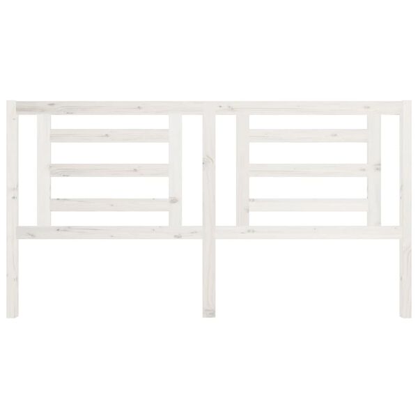 vidaXL Κεφαλάρι Κρεβατιού Λευκό 186 x 4 x 100 εκ. Μασίφ Ξύλο Πεύκου
