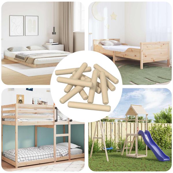 vidaXL &Xi;ύ&lambda;&iota;&nu;&omicron;&iota; &Delta;&alpha;&kappa;&tau;ύ&lambda;&iota;&omicron;&iota; 12 pcs &Kappa;&alpha;&phi;έ &Oslash;8 x 50 mm &Mu;&alpha;&sigma;ί&phi; &xi;ύ&lambda;&omicron;