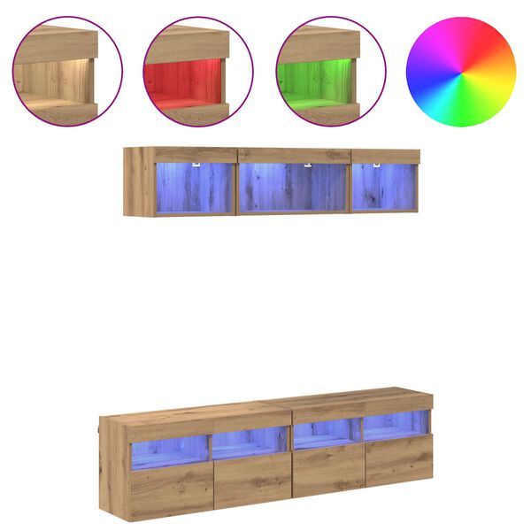 vidaXL &Mu;&omicron;&nu;ά&delta;&epsilon;&sigmaf; &Tau;&omicron;ί&chi;&omicron;&upsilon; &Tau;V &mu;&epsilon; LED 5 pcs Artisan Oak 80 x 30 x 40 &epsilon;&kappa;