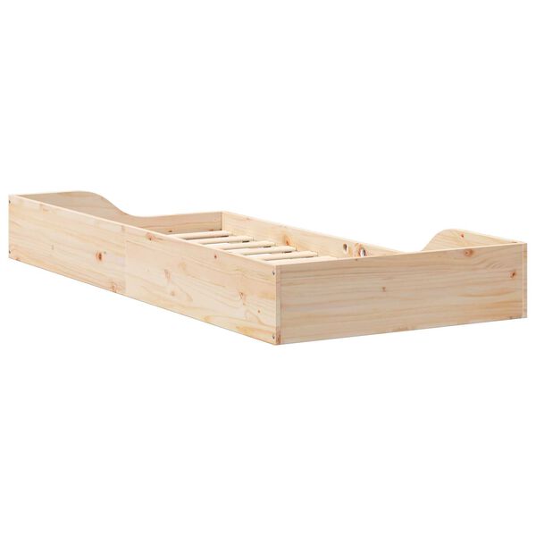 vidaXL Κρεβάτι δαπέδου Καφέ 80 x 200 cm Συμπαγές ξύλο πεύκου