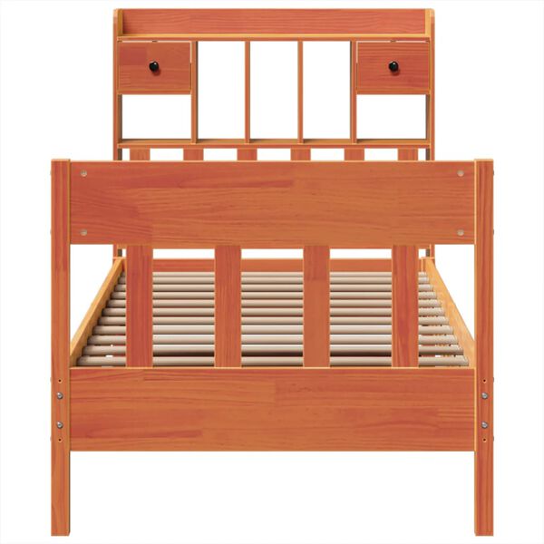 vidaXL Σκελετός Κρεβ. Χωρίς Στρώμα Καφέ Κεριού 100x200 εκ Μασίφ Πεύκο