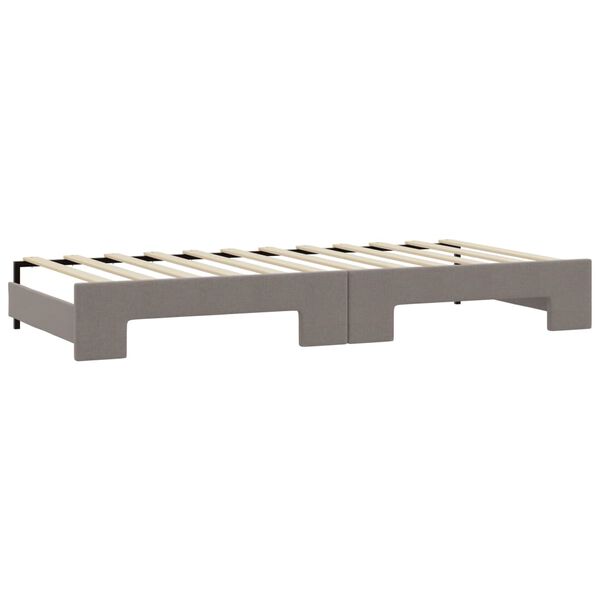 vidaXL Καναπές Κρεβάτι Συρόμενος Taupe 100x200εκ. Υφασμάτινος Συρτάρια