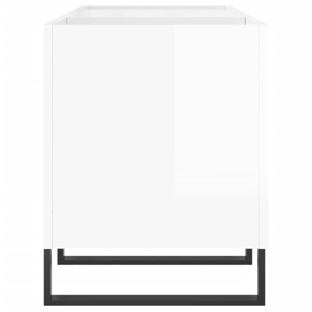 vidaXL Δισκοθήκη Γυαλιστερή Λευκή 121x38x48 εκ. από Επεξεργασμένο Ξύλο