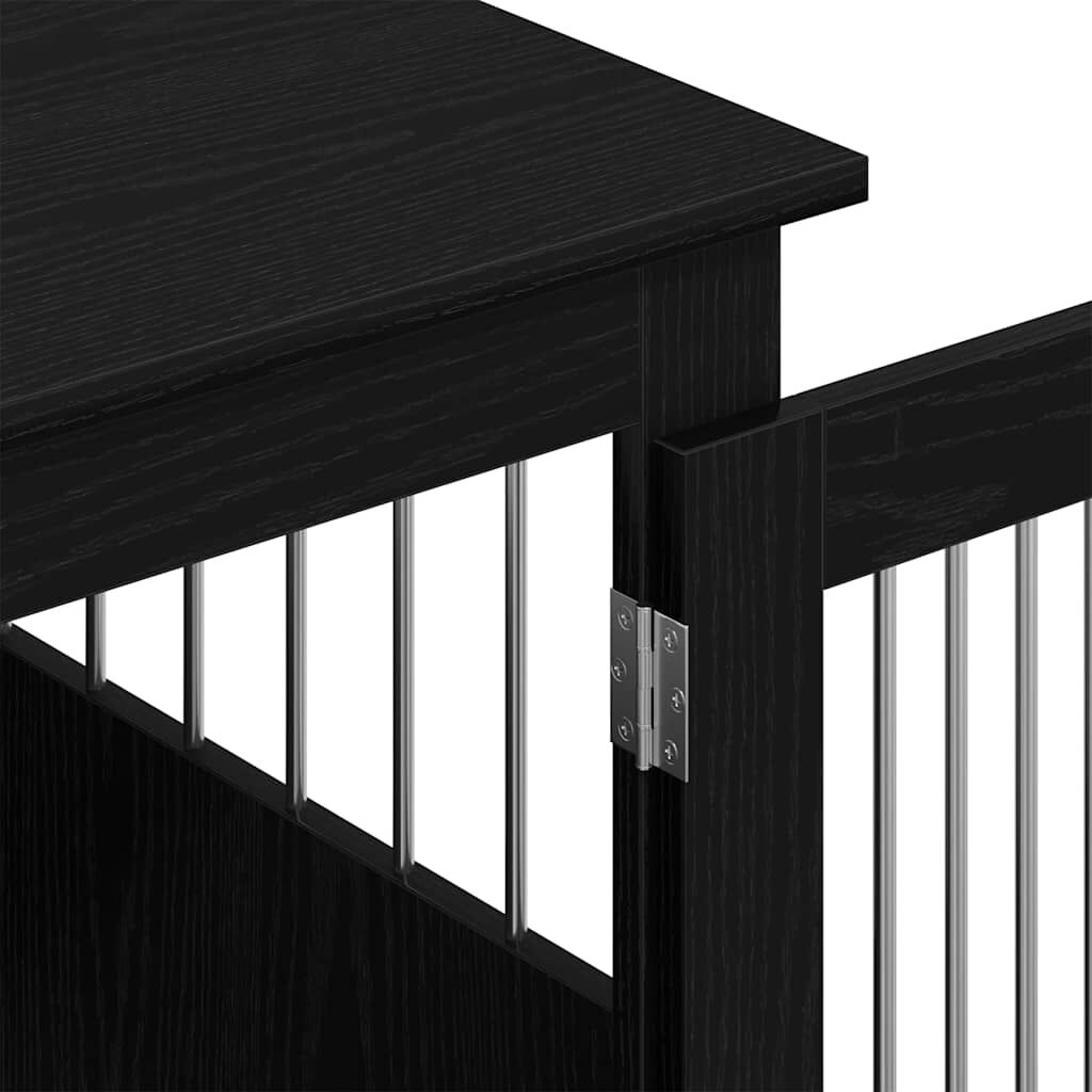 vidaXL Έπιπλα Κλουβιού για Σκύλους Μαύρο Δρυς 62 x 45 x 59 εκ. από Τεχνητό Ξύλο
