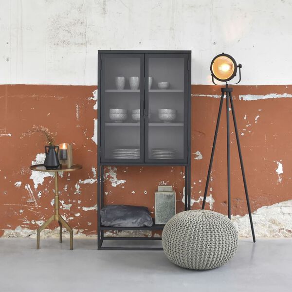 LABEL51 Πουφ Πλεκτό Βαμβάκι M Πράσινο Ελιάς