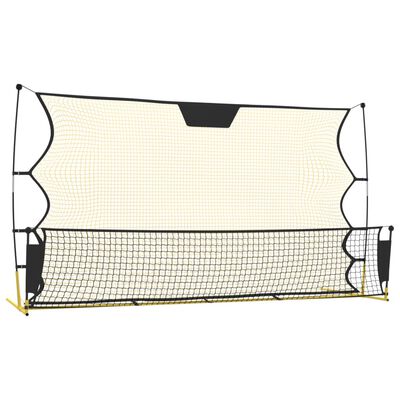 vidaXL Δίχτυ Ποδοσφαίρου Μαύρο & Κίτρινο 183x85x120 εκ. από Πολυεστέρα