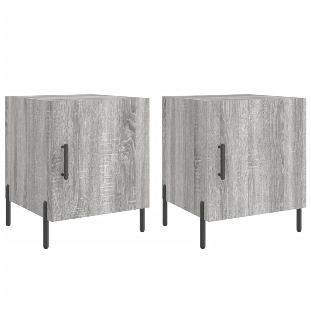vidaXL Κομοδίνα 2 τεμ. Γκρι Sonoma 40 x 40 x 50 εκ. από Επεξεργ. Ξύλο