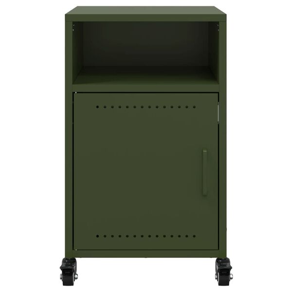 vidaXL Κομοδίνο Πράσινο Λαδί 36x39x59 εκ. από Χάλυβα
