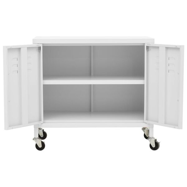 vidaXL Ντουλάπι Αποθήκευσης Λευκό 60 x 35 x 56 εκ. από Ατσάλι