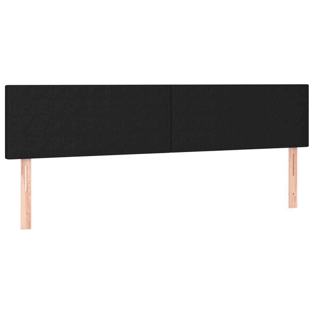 vidaXL Κεφαλάρια Κρεβατιού 2 τεμ. Μαύρα 80 x 5 x 78/88 εκ. Υφασμάτινο