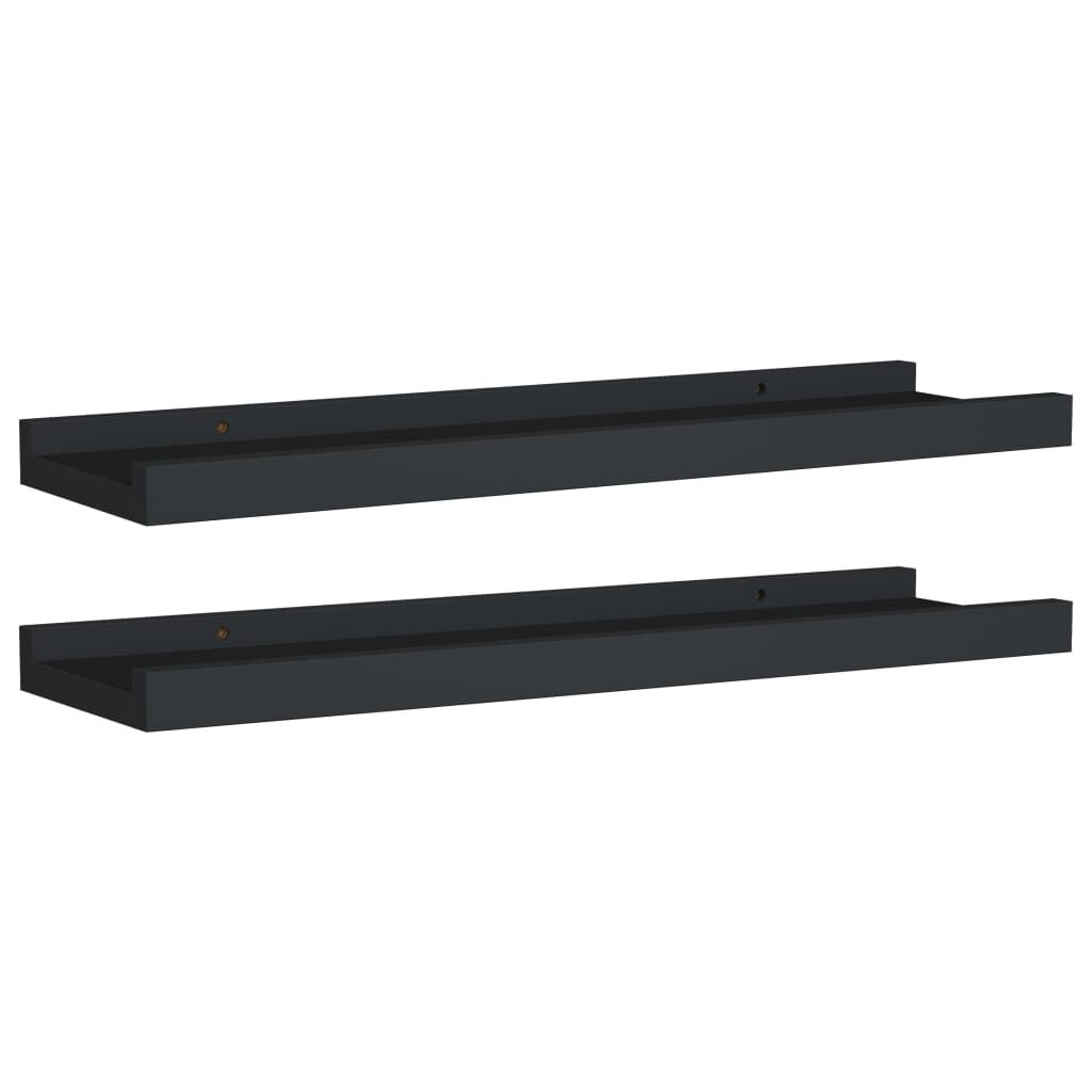 vidaXL Ράφια για Κορνίζες 2 τεμ. Μαύρα 40 x 9 x 3 εκ. από MDF
