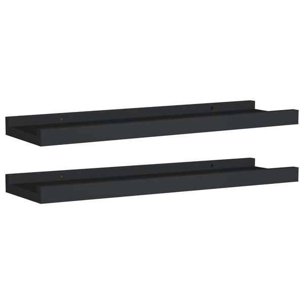 vidaXL Ράφια για Κορνίζες 2 τεμ. Μαύρα 40 x 9 x 3 εκ. από MDF