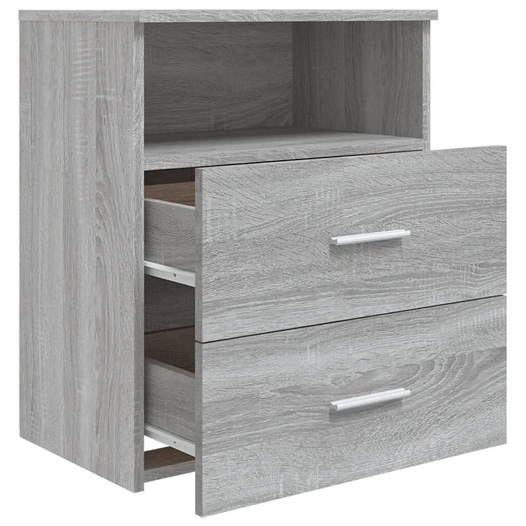 vidaXL Κομοδίνα 2 τεμ. Γκρι Sonoma 50 x 32 x 60 εκ.