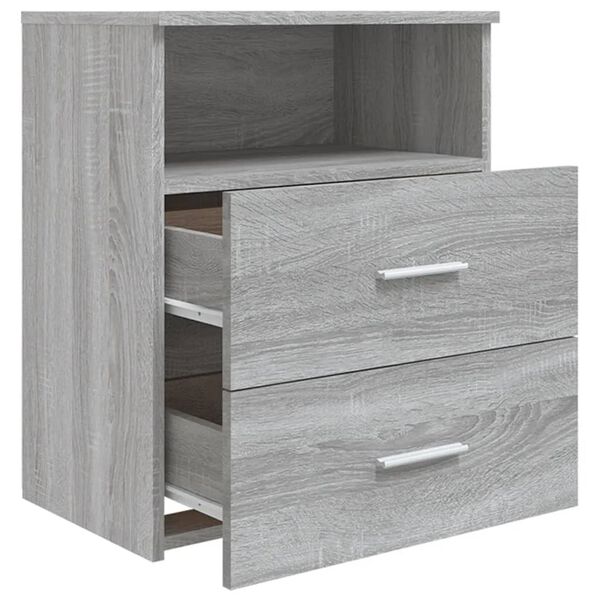 vidaXL Κομοδίνα 2 τεμ. Γκρι Sonoma 50 x 32 x 60 εκ.