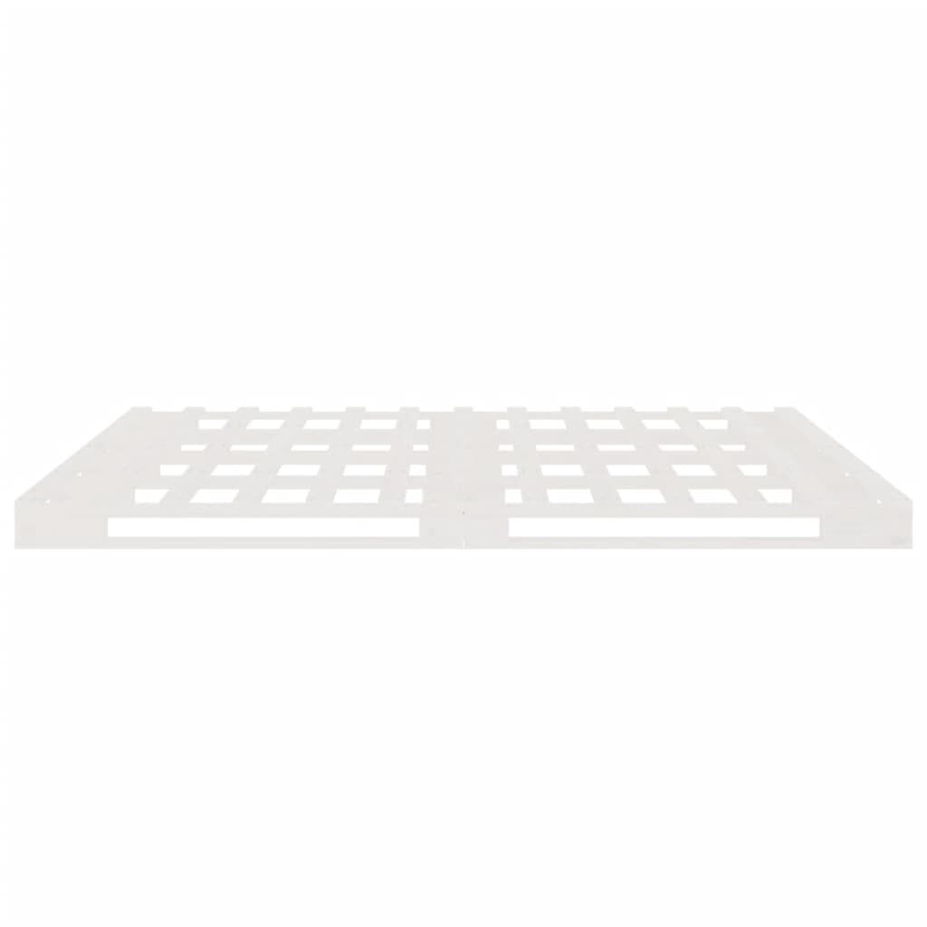 vidaXL Κρεβάτι ΠαλέτεςΛευκό 150 x 200 εκ. Μασίφ Ξύλο Πεύκου King Size