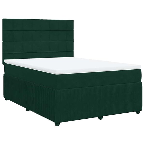 vidaXL &Kappa;&rho;&epsilon;&beta;ά&tau;&iota; Boxspring &mu;&epsilon; &Sigma;&tau;&rho;ώ&mu;&alpha; &Sigma;&kappa;&omicron;ύ&rho;&omicron; &Pi;&rho;ά&sigma;&iota;&nu;&omicron; 140x190&epsilon;&kappa;. &Beta;&epsilon;&lambda;&omicron;ύ&delta;&iota;&nu;&omicron;