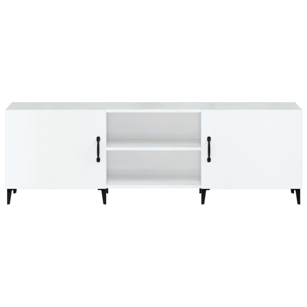 vidaXL Έπιπλο Τηλεόρασης Γυαλ. Λευκό150x30x50εκ.Επεξεργασμένο Ξύλο