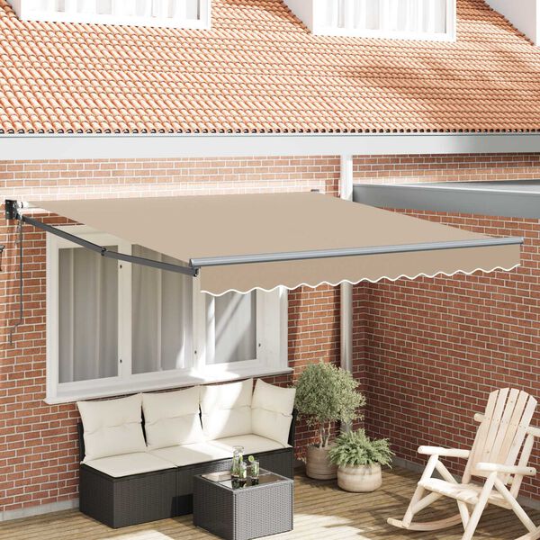 vidaXL Σκηνίτσα Αναδιπλούμενη Μπεζ 350 x 250 εκ ύφασμα