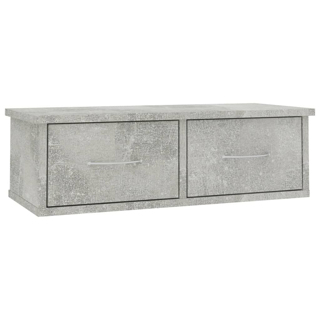 vidaXL Ράφι Τοίχου με Συρτάρια Γκρι Σκυροδ. 60x26x18,5 εκ. Επεξ. Ξύλο