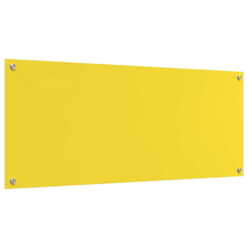 vidaXL Κουζίνα Πίσω Παραθυρόφυλλο Κίτρινο 120x50x0,6 εκ. Θερμαινόμενο Γυαλί