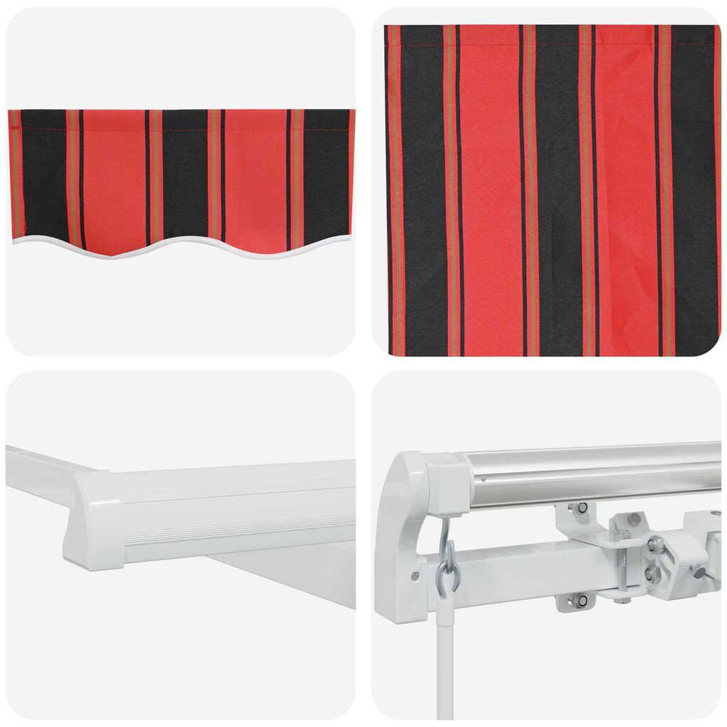 vidaXL Manual Retractable Awning Κόκκινη και Καφετιά 300x250 cm