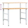 vidaXL Πάγκος Εργασίας Ορθογώνιος 100x60x(71,5-98) εκ Μασίφ Ξύλο Δρυός